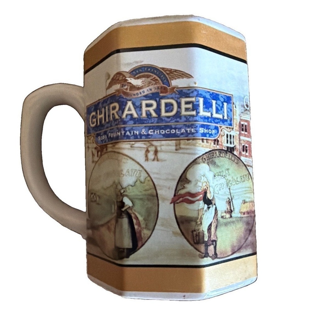 Coffee Mug Ghirardelli OS Multicolor San Francisco Octagonal Chocolate Shop